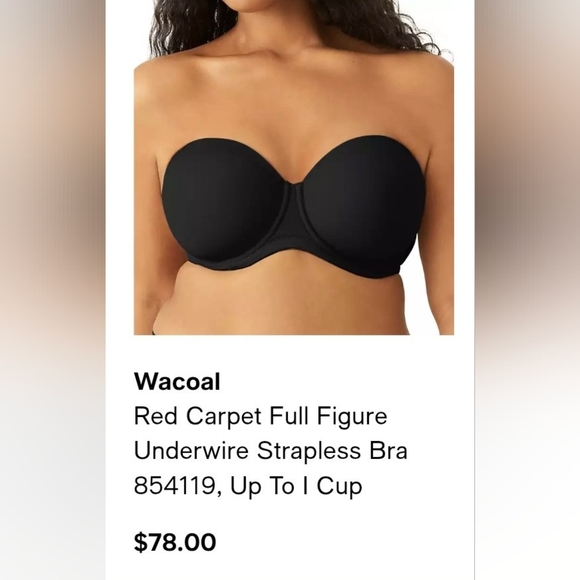Wacoal Other - Wacoal Red Carpet Black  Strapless / Convertible Bra